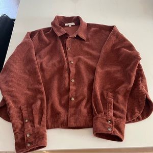 Madewell corduroy crop button up